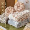 Meias de Veludo Coral para Mulheres Amazon Cross-Border Inverno Estampa de Leopardo Espessadas Não Soltam Fios Meias para Dormir em Casa Meia de Cano Médio para Chão