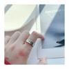 Anillo Vintage de Letra Graffiti para Mujer, Anillo Abierto de Bloque de Color Floral Pesado de Moda para Viajeros, Tendencia de Anillo para Dedo Índice Hip-Hop