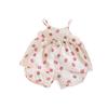 Ins Conjunto de roupas para casa do bebê Verão Bebê bonito impresso gaze de algodão Sling Top Shorts Conjunto de duas peças