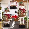 Muñecos de Navidad, Papá Noel telescópico de Navidad, muñeco de nieve, renos, artículos de decoración navideña, decoraciones de ambiente navideño