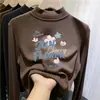 Top Básico de Manga Larga Casual De Rong para Niños Colección Otoño/Invierno 2026 Nuevo Top de Otoño para Niñas con Cuello Semi-Alto