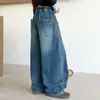 Estilo Novo de Outono Jeans para Meninas Médias e Grandes Roupas Infantis Crianças Meninas Casuais Jeans Largos Estiloso Versátil Moderno