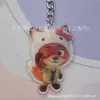 Novo Chaveiro Zootopia Periférico do Filme Desenho Animado Judy Nick Casal Fofo Acrílico Dupla Face Chave