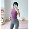 Chaleco deportivo con tirantes oblicuos, copa semifija, sexy, con espalda hermosa, a prueba de golpes, para correr, fitness, uso exterior, yoga, novedad de 2024