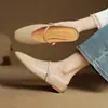 Sandálias de salto plataforma femininas de verão, sandálias slip-on versáteis, sapatos femininos de bico redondo tamanho grande, sandálias de bico fechado, sapatos de couro