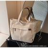 Bolsa Exterior Individual Casual de Tela para Mujer 2025 Nueva Versátil Mochila Escolar para Estudiantes Universitarios Gran Capacidad para Traslados Bolso Tote de Hombro