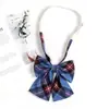 Corbata a cuadros de color café retro para mujer, estilo perezoso, no necesita atarse, corbata pequeña estilo universitario japonés Jk, atada a mano para hombre