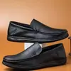 Zapatos Casuales de Cuero para Hombre de Comercio Exterior de Primavera y Otoño, Zapatos de Negocio para Hombre, Nuevos Mocasines Negros Ligeros sin Cordones para Hombre