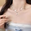 Vacaciones junto al mar ~ Collar de concha de piedra natural para niñas Diseño nicho Ins Verano Estilo vacaciones de playa Cadena clavícula