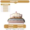 Cama infantil cama de princesa para niñas cama tapizada suave con forma de pétalo estilo crema lujo ligero cama individual para niña joven estructura de madera maciza apartamento pequeño