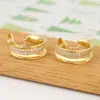 Pendientes Europeos y Americanos de Industria Pesada de Alto Grado en Forma de C Temperamento Exagerado Diamante Sin Agujeros en las Orejas Diseño de Nicho Anillo Clip para Oreja Accesorios para Orejas