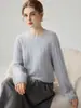 Suéter de punto trenzado 100% cachemira, corte holgado, para mujer, nuevo estilo otoño/invierno, con una textura similar a la de una nube, elegante y grueso, top de manga larga