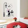 Par gato blanco y negro caricatura lindo hogar sofá dormitorio mesita de noche pegatinas de pared decorativas TC920 / LD813