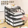 Portadocumentos Oficina Escritorio Estante de Almacenamiento de Documentos Metal Tres Niveles Mesa Organizador de Estante Multi-Nivel Apilable De Zhu