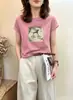 Camiseta de Algodón Acanalado Guangzhou Shisanxing de 220g para Mujer, Directo de Fábrica, Corte Entallado, Top de Manga Corta de Moda, Suministro Exclusivo Segunda Remesa de Verano