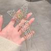 Borboleta de Fada com franja ~ Presilha de tubarão com strass e pérola, presilha para a metade de trás do cabelo da menina, presilha de cabelo versátil, acessórios de cabelo