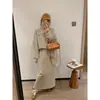 Conjunto de Dos Piezas de Moda para Mujer Principios de Otoño 2025 Nuevo Casual Sudadera de Cuello Redondo Falda Ajustada de Cintura Alta Traje
