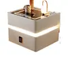 Mesita de Noche Inteligente, Diseño Flotante, Nuevo Modelo 2026, Dormitorio, Madera Maciza Completa, Lujo Ligero, Sensación de Alta Gama, Moderno Sencillo, Luz con Sensor de Moda
