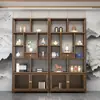 Gabinete de Múltiples Tesoros Estilo Chino de Madera Maciza Gabinete de Té Estante de Almacenamiento Divisor de Olmo Adorno Gabinete de Té de Oficina Vitrina