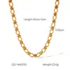 Collar Combinado de Acero Inoxidable Transfronterizo Europeo y Americano Collar de Lujo Accesible de Alta Gama Estilo Ins Collar Retro Personalizado de Oro de 18 Quilates para Mujer