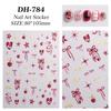Adhesivo para Uñas Estilo Ins Transfronterizo Lindo Dibujo Animado Lazo de Cinta Negra Rojo Vino Cereza Decoración Explosiva para Uñas