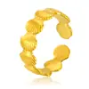 Anillo Abierto de Acero Inoxidable con Forma de Concha Marina, Estilo Retro Europeo y Americano Popular, Anillo de Pareja Empalmado, Joyería de Estilo Marino al por Mayor