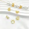 Cuentas Espaciadoras de Corona Doradas de Fuerte Retención de Color con Microincrustaciones de Circonita Anillos de Cuentas con Agujero Grande Pulsera de Cuentas Hecha a Mano para Bricolaje Accesorios de Joyería