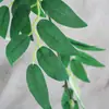 Decoración de ratán de hoja de sauce artificial hoja verde flor de plástico para interiores juego de boda hojas de planta flor artificial flor de seda al por mayor