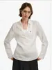 Camisa de punto PCLD "Lino Lyocell" de manga larga y cuello en V, camisa casual de verano ligera, transpirable, protección solar