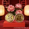 Año de la Oveja Moneda Conmemorativa de la Suerte Sobres Rojos de las Cien Bendiciones Dinero Oveja Moneda de Oro Sobre Rojo para Año Nuevo Oveja del Zodiaco Sobre Rojo de Lámina de Oro Saludos de Año Nuevo
