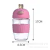 Copo de Vidro Personalizado com Orelhas de Coelho para Mulheres, Copo de Água Estilo Ins para Uso Doméstico com Canudo, Copo Criativo para Bebidas Geladas Estilo Ins