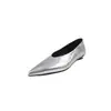 Zapatos de Salón Dorados de Boca Baja para Mujer con Tacón Bajo Nuevo Estilo 2026 Piel de Vacuno de Capa Superior Color Sólido Retro Punta Fina Zapatos de Salón de Piel Genuina para Mujer