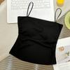 Camisola Blanca Plisada Pure Desire para Niñas Ropa Interior de Verano para Mujer con Copas Ropa Exterior Dulce Sexy Moldeadora Espalda Bonita Sin Mangas