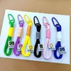 Lanyard para Teléfono Móvil Macaron Llavero Simple Corto Tejido a Mano Portátil Funda para Teléfono Móvil Cuerda Colgante Universal