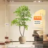 Nantian Bambú Estilo Lujo Ligero Árbol Artificial Decoración Interior Sala de Estar Adornos de Pie Paisajismo Planta Verde Biónica Flor de Seda en Maceta Otros