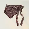 25 Bufandas Triangulares Nuevas con Cordones Estampado de Anacardo Leopardo Cortina de Asiento Accesorios de Pañuelo para la Cabeza Estilo Coreano Chal Retro para Mujer