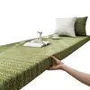Alfombrilla de chenilla con patrón de espina de pescado vintage para ventana de mirador Alfombrilla para alféizar Sentido avanzado Cojín para balcón dormitorio Extraíble y lavable Ventana de mirador