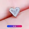 Brincos de Liga de Titânio F136 Coração de Diamante V Incrustado com Zircônia Unhas de Osso da Orelha Versáteis de Alta Qualidade Unhas Labiais Joias de Piercing de Titânio G23