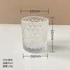 Copo de Vidro Gravado Francês para Vela Transparente Cilíndrico Vazio Decoração de Sala de Estar Aromaterapia Porta Velas de Cristal