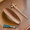 Juego de Té de Bambú Ceremonia del Té Juego de Tres Piezas Esterilla para Té Soporte para Paño de Té Cuchara para Té Pinzas para Té Loto de Té Juego de Té Kung Fu Accesorios para Ceremonia del Té