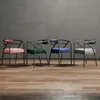 Silla de Comedor de Lujo Ligero Nórdico Taburete para el Hogar Silla de Respaldo de Ocio para Celebridades de Internet Silla Moderna de Hierro para Restaurante Hotel Hotel Oficina