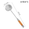 Cuchara para cocinar, Espátula, Espátula de acero inoxidable, Cuchara para sopa, Cuchara de cocina casera del chef, Utensilios de cocina con mango largo, Cuchara para cocinar, Cuchara espesa para freír