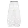 Calça Jogger Casual Preta com Estampa de Estrela e Letra Estilo Retrô Americano para Mulheres Hip-Hop Dança de Jazz Calça Larga Solta com Caimento
