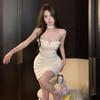 Vestido Tubinho de Gola Halter Atacado Transfronteiriço Verão 2025 Hot Girl Com Ajuste na Cintura Slim Fit Bodycon Saia Curta