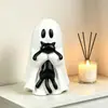 Adorno de Fantasma Resina Gato Negro Dibujo Animado Estatua Decoración de Escritorio de Halloween Regalo de Fiesta Manualidades para el Hogar Festivo