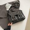Bolsa Transversal Estilo Japonês Estilo Antigo Estilo Universitário Cool Grande Capacidade Simples PU Retrô Bolsa de Ombro Bolsa de Aula para Estudantes