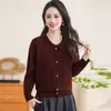 Nueva Colección Otoño/Invierno 2026: Suéter de Punto de Manga Larga con Cuello Camisero Estilo Mamá, Corte Holgado, Elegante, Adelgazante, Capa Base Versátil