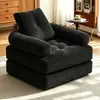 Sofá-cama preguiçoso de veludo cotelê listrado vertical, encosto multiângulo para suporte das costas, sofá de cochilo para uma pessoa para relaxamento na varanda