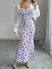 Verano 2026 Nuevo Modelo Aliexpress Ropa para Mujer Transfronteriza Dulce y Fresca Floral Estilo Vacaciones Vestido sin Espalda