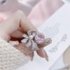 Anillo de Banda Rosa con Circonita y Perla Estilo ins de Corea del Sur para Mujer Elegante Versátil Regalo para Novia Celebridad de Internet